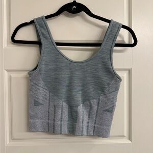 Green & Blue built in bra athletic crop tank